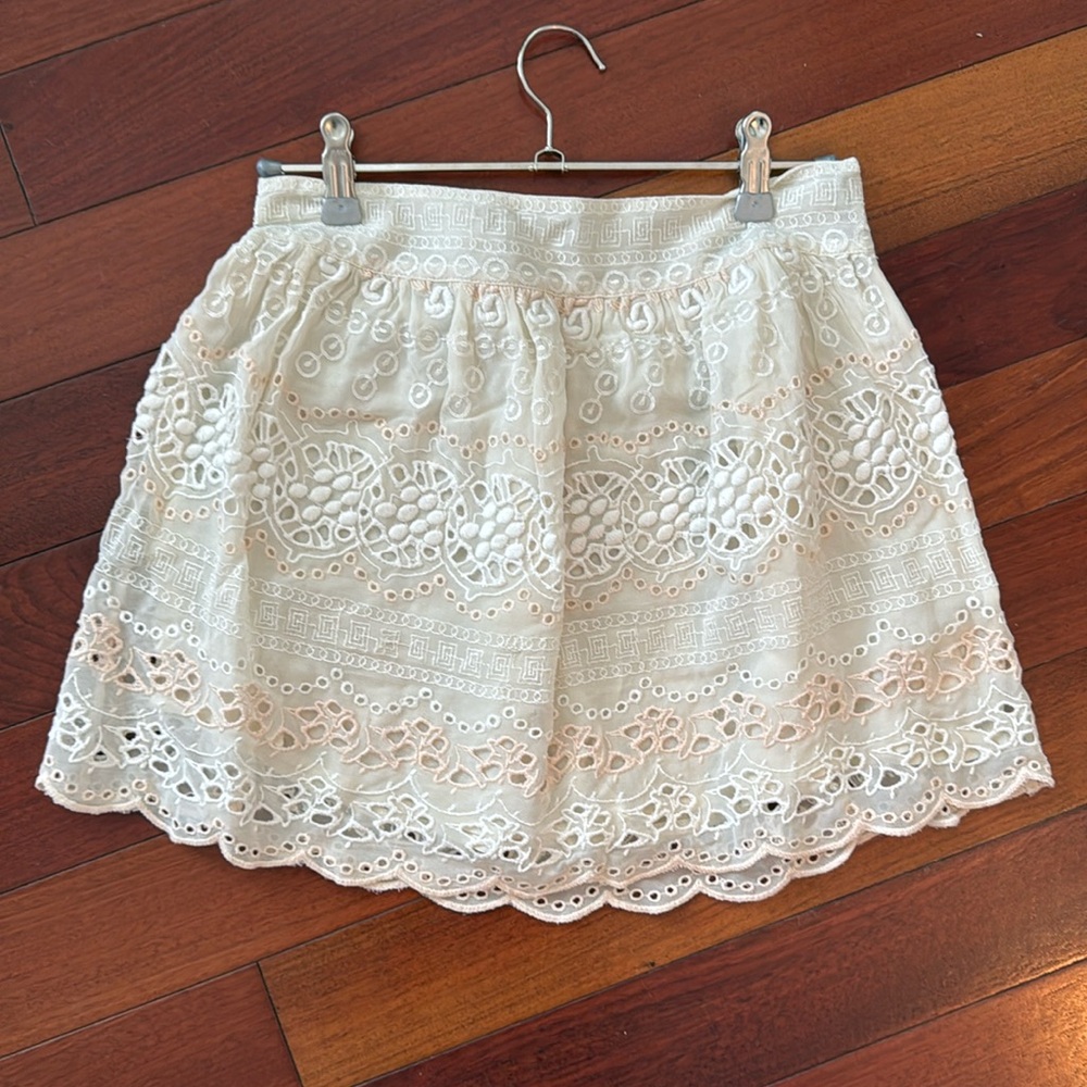 LoveShackFancy white/cream mini skirt 00